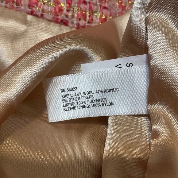 Baby Gap Toddler Girl Overcoat size 18-24M Pink Tweed Wood blend lined buttons - Picture 3 of 8